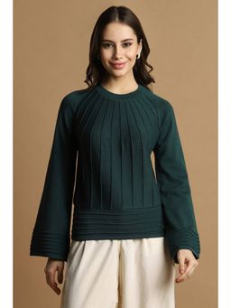 Allen Solly - Women Viscose Textured Regular Fit Green Top