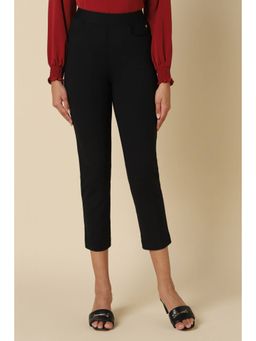 Allen Solly - Women Blended Fabric Solid Regular Fit Black Trouser