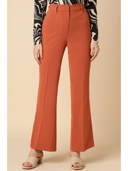 Allen Solly - Women Polyester Solid Regular Fit Orange Trouser