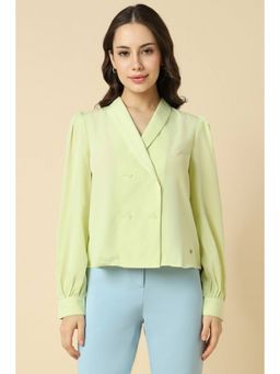 Allen Solly - Women Polyester Solid Regular Fit Green Top