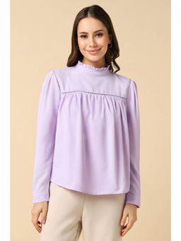 Allen Solly - Women Polyester Solid Regular Fit Lavender Top