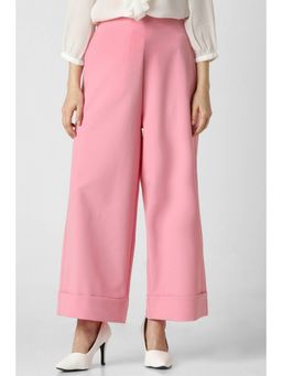Van Heusen - Women Polyester Solid Regular Fit Pink Trouser