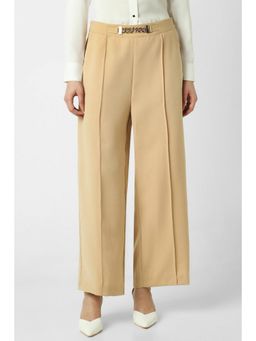 Van Heusen - Women Polyester Solid Regular Fit Khaki Trouser