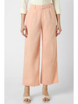 Van Heusen - Women Blended Fabric Solid Regular Fit Peach Trouser