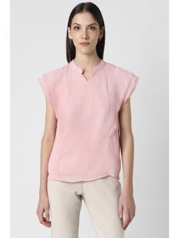 Van Heusen - Women Polyester Textured Regular Fit Pink Top