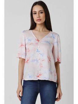 Van Heusen - Women Modal Printed Regular Fit Pink Top