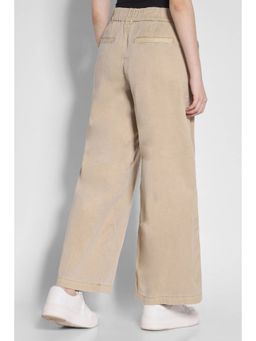 American Eagle - Women Blended Fabric Solid Regular Fit Khaki Trouser