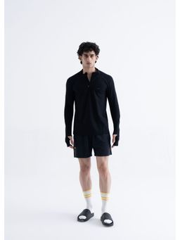 STRCH - Nylon Men Quick Dry Workout Black Shorts