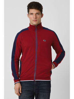 Peter England - Men's Red Patterned Sweatshirt