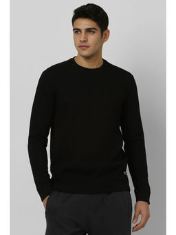 Van Heusen - Men's Black Textured Sweatshirt