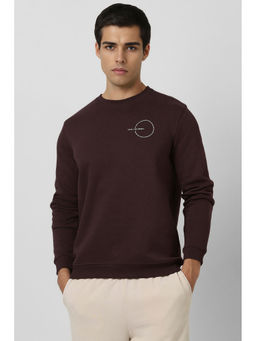 Van Heusen - Men's Brown Solid Sweatshirt