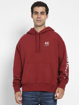 American Eagle - Men's Maroon Logo Hoodie