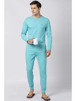 Peter England - Men Blue T Shirt And Joggers (Set of 2)