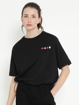 RAREISM - Women Berly Graphic Printed Black T-Shirt