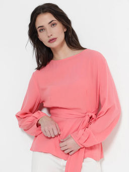 RAREISM - Women Centro Solid Pink Top