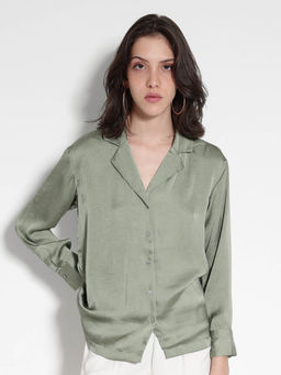 RAREISM - Women Chant Solid Green Shirt