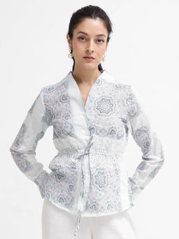 RAREISM - Women Chanteo Abstract Printed Multi-Color Top