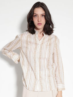 RAREISM - Women Cuneo Printed Beige Shirt