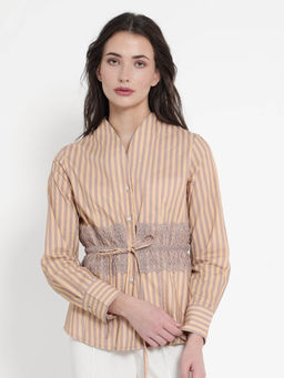 RAREISM - Women Dooze Stripes Orange Top