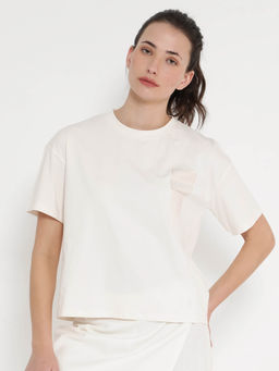 RAREISM - Women Glondit Solid Off White T-Shirt