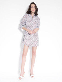 RAREISM - Women Kacie Printed Off White Mini Dress