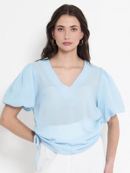 RAREISM - Women Krien Solid Blue Top