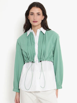 RAREISM - Women Mashin Colorblock Green Top