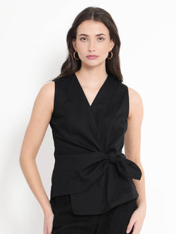 RAREISM - Women Minato Solid Black Top