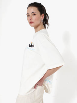 RAREISM - Women Mindy Graphic Printed Off White T-Shirt