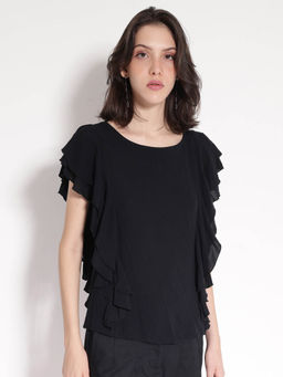 RAREISM - Women Samal Solid Black Top