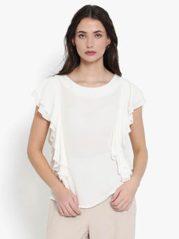 RAREISM - Women Samal Solid Off White Top