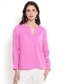 RAREISM - Women Shami Solid Pink Top