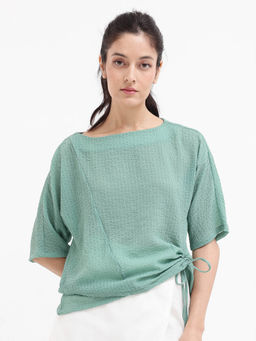 RAREISM - Women Texmer Textured Green Top