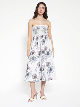 RAREISM - Women Zobian Floral Printed Multi-Color Midi Dress