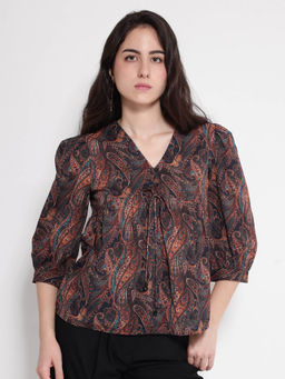 RAREISM - Women Cyak Paisley Printed Multi-Color Top