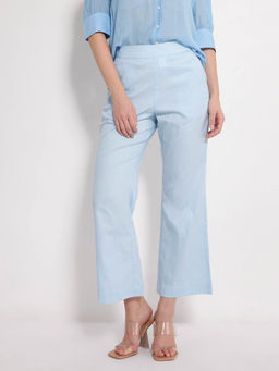 RAREISM - Women Trani Solid Blue Trouser