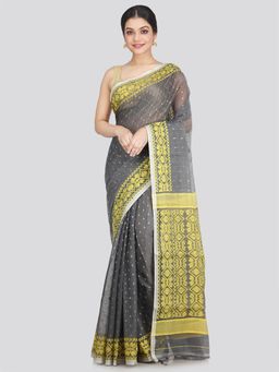 PinkLoom - Women's Soft Cotton Blend Jamdani Saree Without Blouse Piece