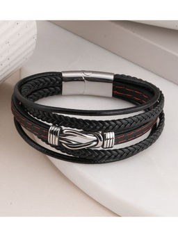 Palmonas - Brown Waterproof and Anti-Tarnish Leather Wrap Bracelet for Men