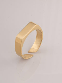 Palmonas - Waterproof and Anti-Tarnish Plain Gold Bar Ring for Men