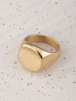 Palmonas - Waterproof and Anti-Tarnish Classic Gold Circle Ring for Men
