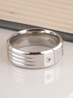 Palmonas - Waterproof and Anti-Tarnish Splendid Silver Band Ring for Men
