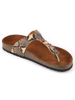 MOZAFIA - Women Beige Printed Sandals