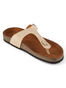 MOZAFIA - Women Beige Solid Sandals