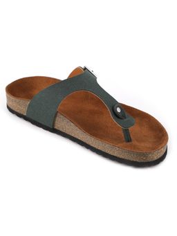 MOZAFIA - Women Green Solid Sandals