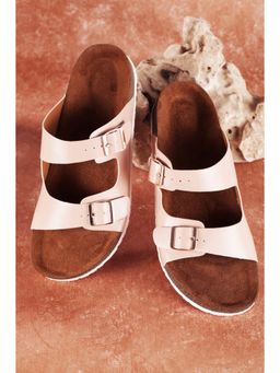 MOZAFIA - Women Nude Pink Solid Sandals