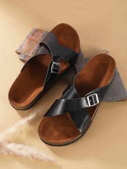 MOZAFIA - Women Black Solid Sandals
