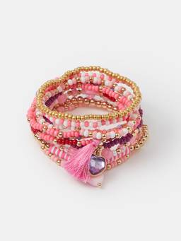Accessorize London - Girls Multi-Color Stretch Bracelets (Pack of 5)