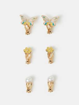 Accessorize London - Girls Butterfly Stud Earrings (Pack of 3)