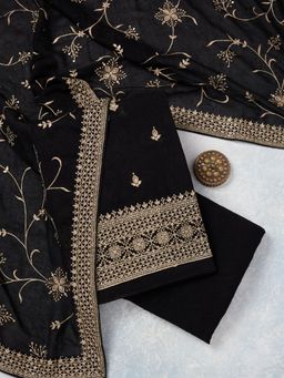 Koskii - Black Thread work Georgette Unstitched Salwar Suit