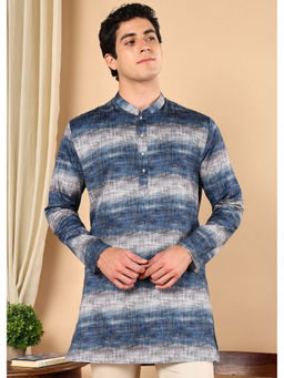 TATTVA - Men Striped Cotton Blend Straight Kurta